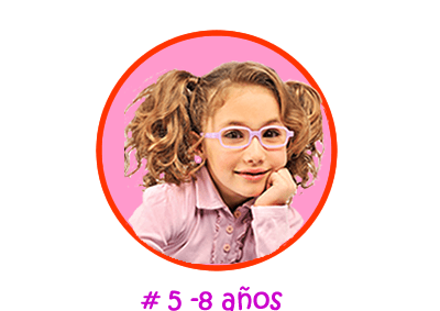 Lentes para niños y niñas de 5 a 8 años marca miraflex y Nanovista