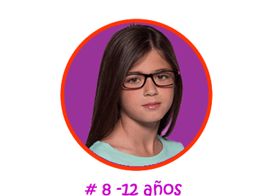 Lentes para niños y niñas de 8 a 12 años marca miraflex y Nanovista